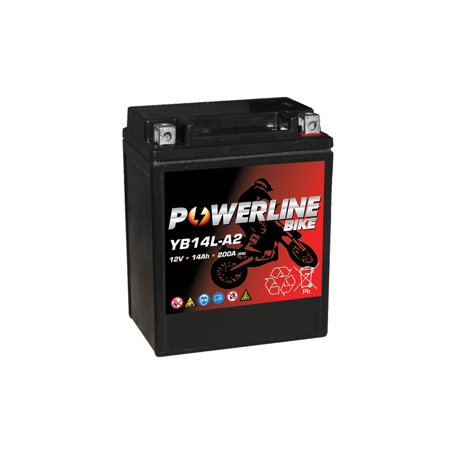 Powerline YB14L-A2 AGM Motorcycle Battery 12V 14Ah YB14LA2-AGM