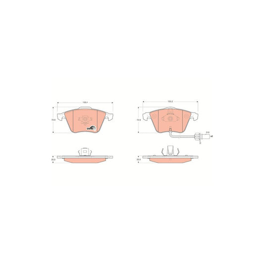 TRW Cotec Gdb1659 Brake Pad Set Incl Wear Warning Contact