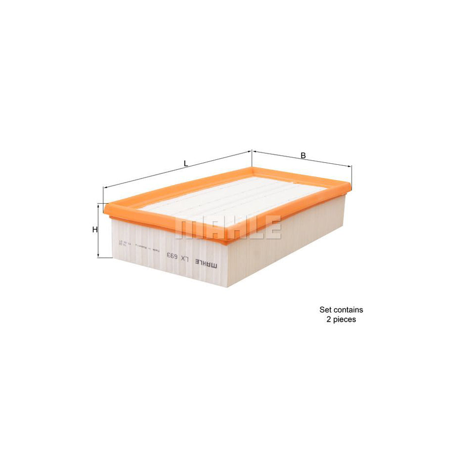MAHLE ORIGINAL LX 693/S Air Filter for BMW 7 (E38) Filter Insert