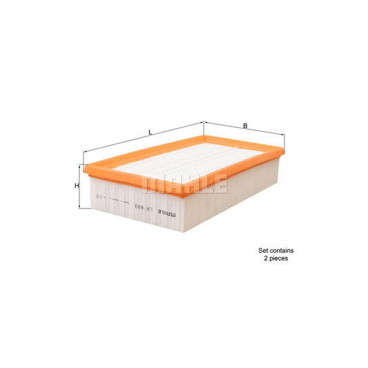 MAHLE ORIGINAL LX 693/S Air Filter for BMW 7 (E38) Filter Insert