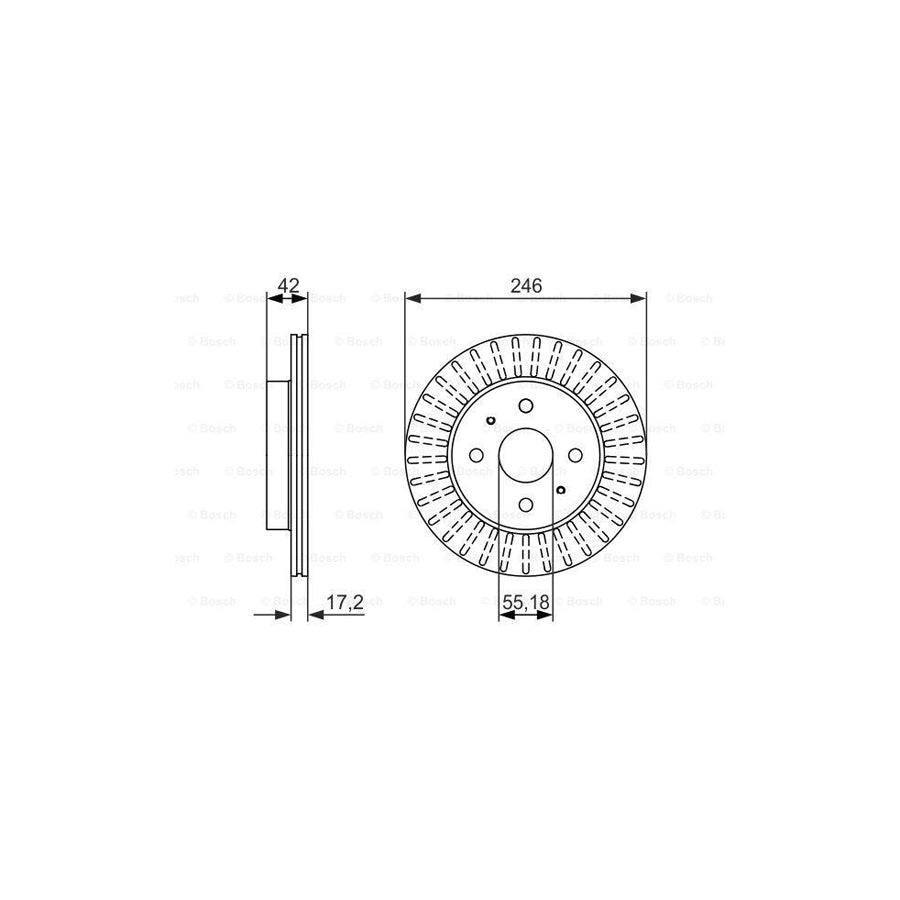 BOSCH 0 986 479 769 Brake Disc Vented Oiled High carbon