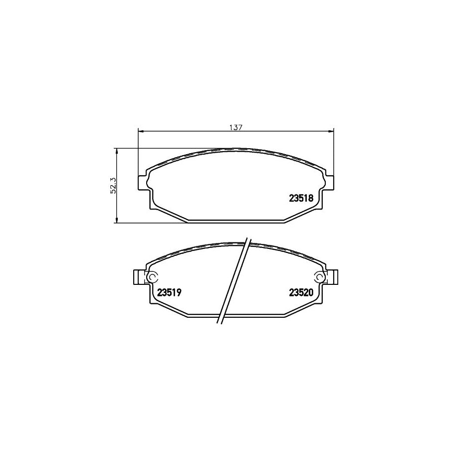 Hella 8DB 355 009 961 Brake Pad Set With Acoustic Wear Warning