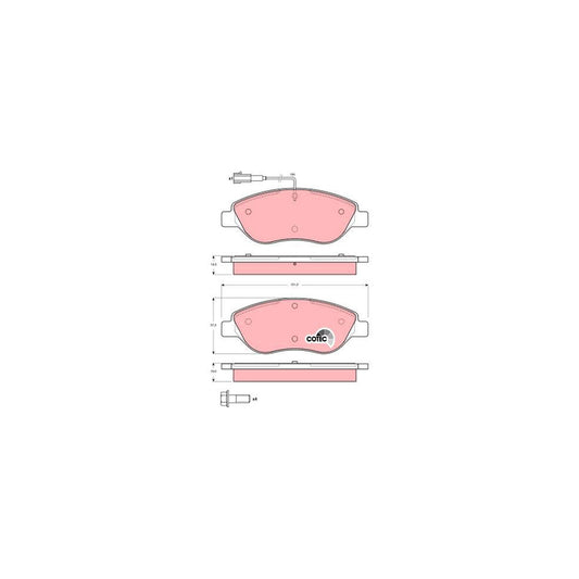 TRW Cotec Gdb1484 Brake Pad Set Incl Wear Warning Contact