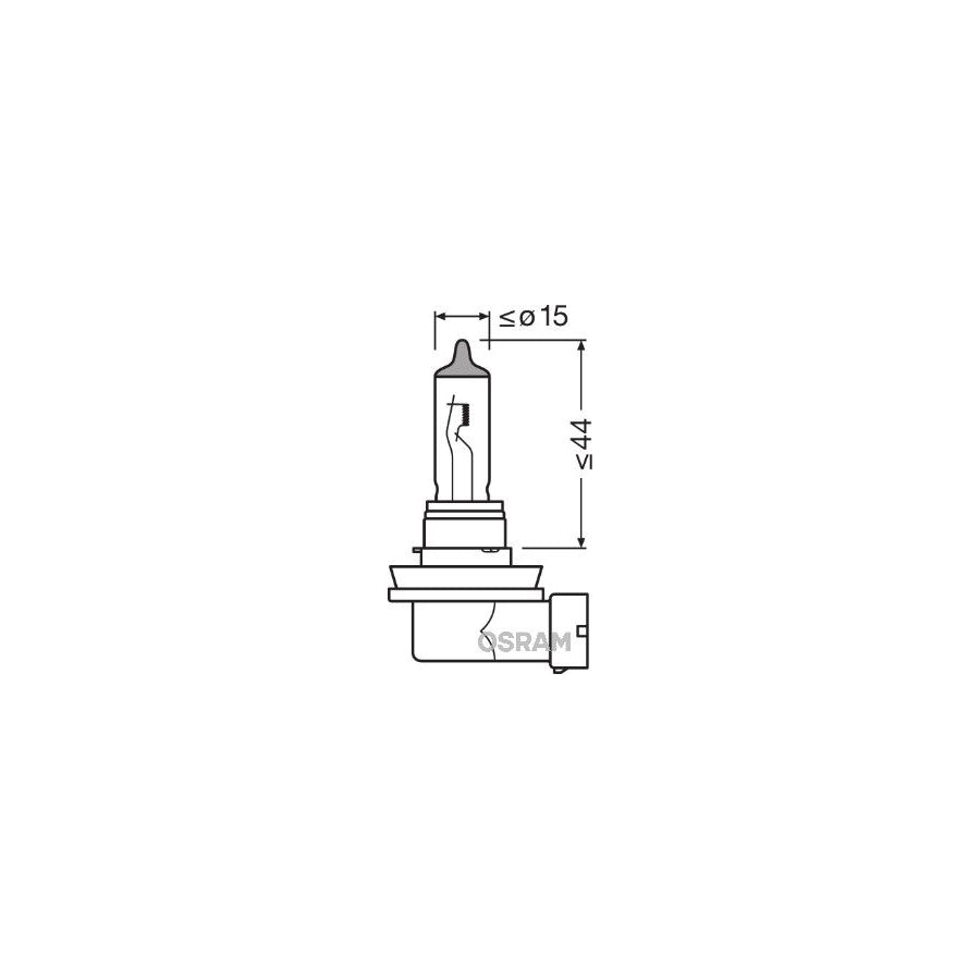 OSRAM 64211NL Bulb, spotlight H11 12V 55W PGJ19-2 3600K Halogen