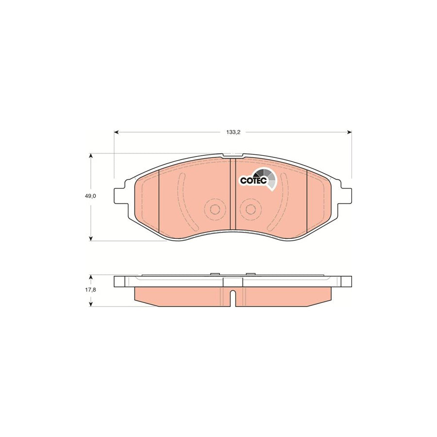 TRW Cotec Gdb3330 Brake Pad Set Not Prepared For Wear Indicator