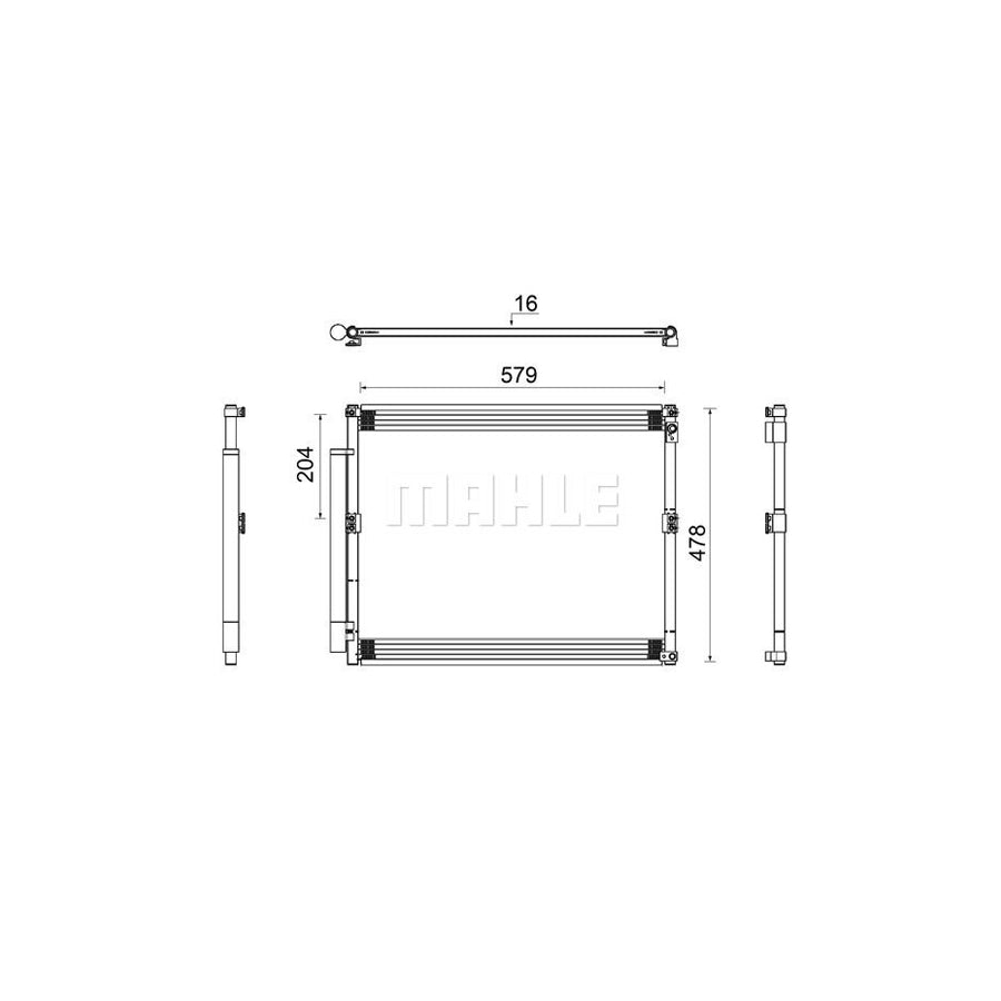 MAHLE ORIGINAL AC 838 000S Air conditioning condenser with dryer