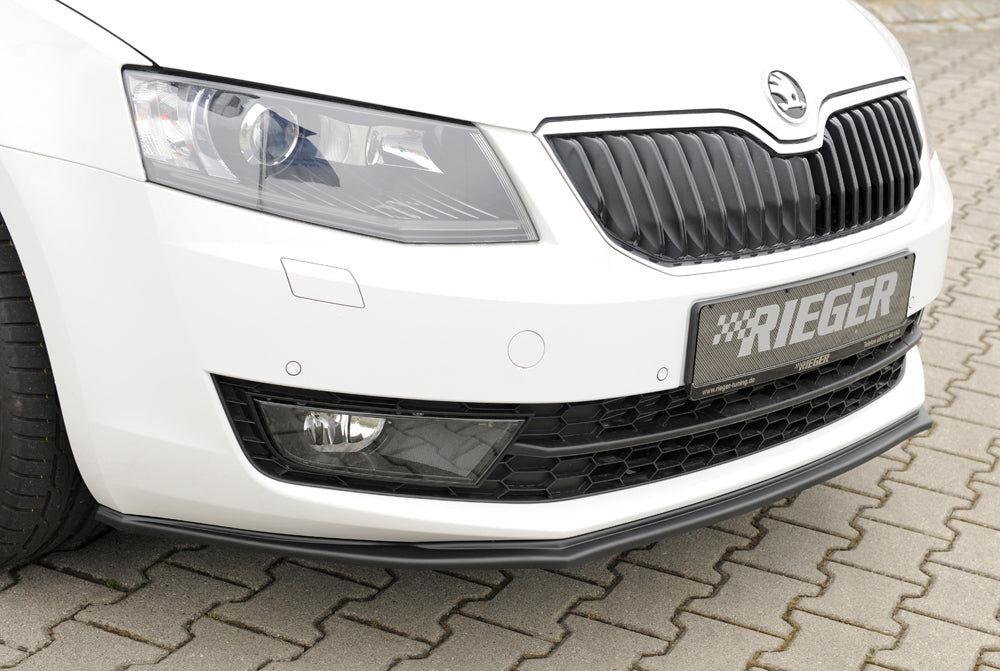Rieger 00079017 Skoda 5E Octavia Front Splitter -  Matte Black