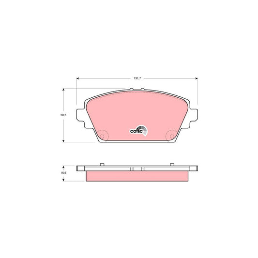 TRW Cotec Gdb3291 Brake Pad Set Not Prepared For Wear Indicator