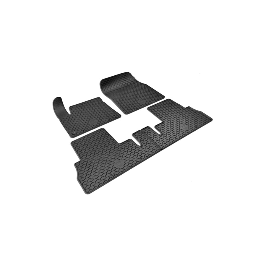 WALSER RubberLine 50845 Floor mat set Elastomer, Front and Rear, Black