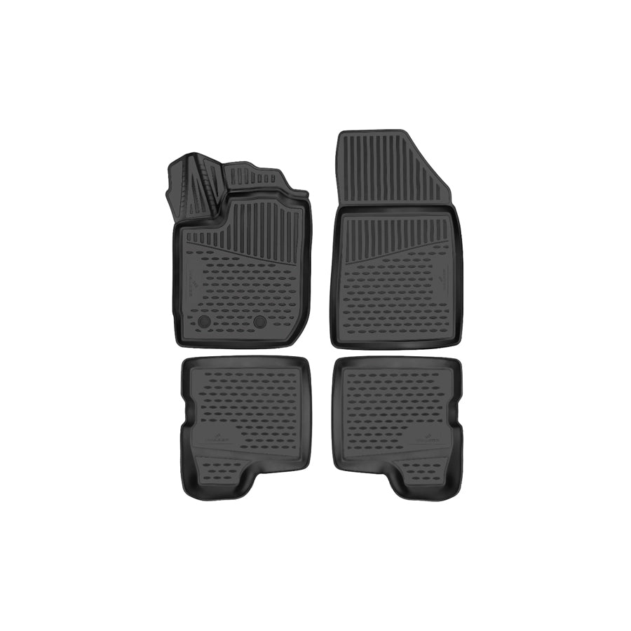 WALSER Tailored, XTR 75243 Floor mat set Elastomer, Front and Rear, Black
