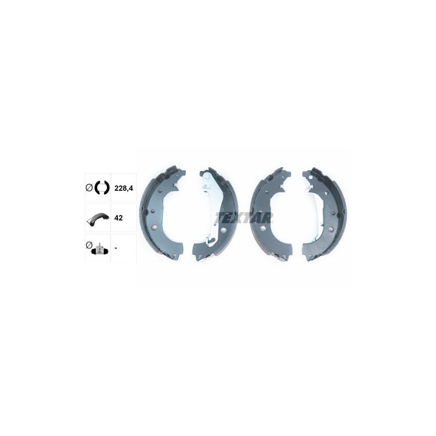 TEXTAR 91081600 Brake Shoe Set for FORD Ecosport Mk2 with handbrake lever