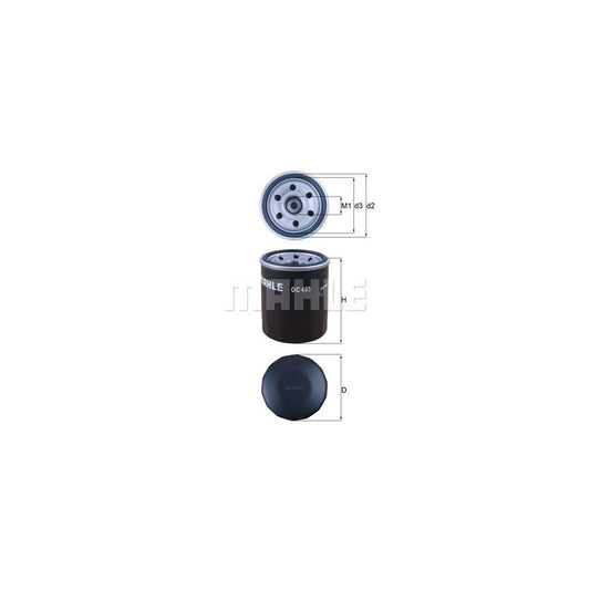MAHLE ORIGINAL OC 495 Oil Filter Spin-on Filter, with one anti-return valve