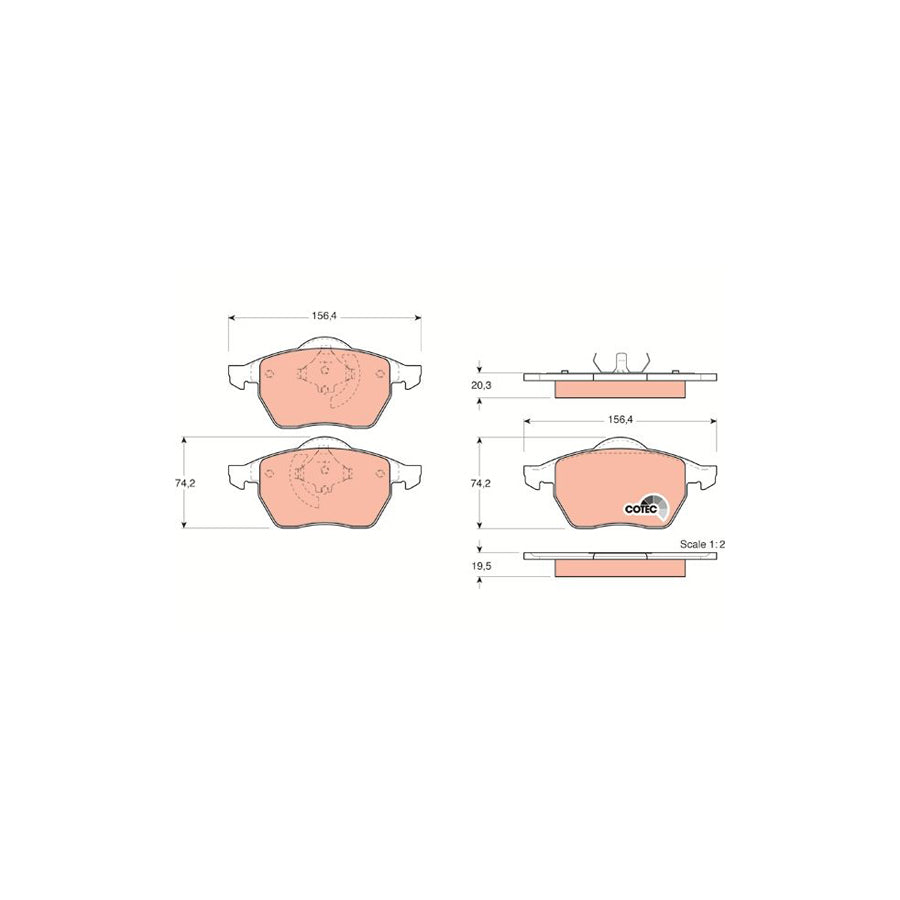 TRW Cotec Gdb1376 Brake Pad Set Not Prepared For Wear Indicator