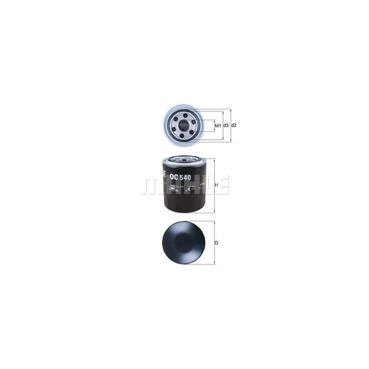MAHLE ORIGINAL OC 540 Oil Filter Spin-on Filter, with one anti-return valve