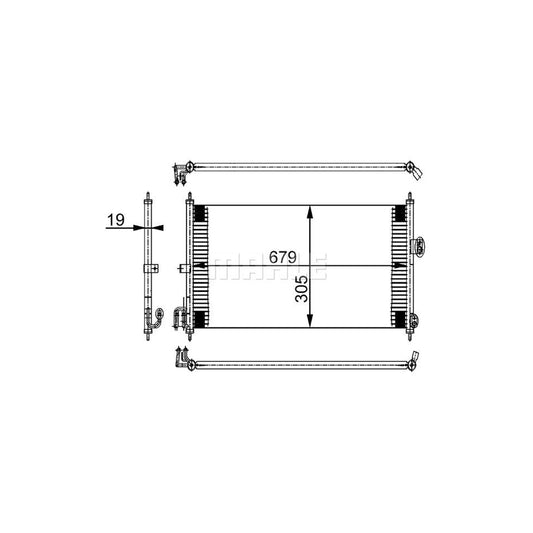 MAHLE ORIGINAL AC 252 000S Air conditioning condenser for NISSAN ALMERA with seal ring, without dryer