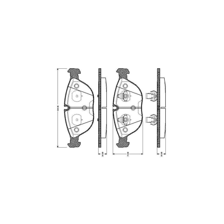 Bosch 0986Tb2744 Brake Pad Set Excl Wear Warning Contact With Accessories