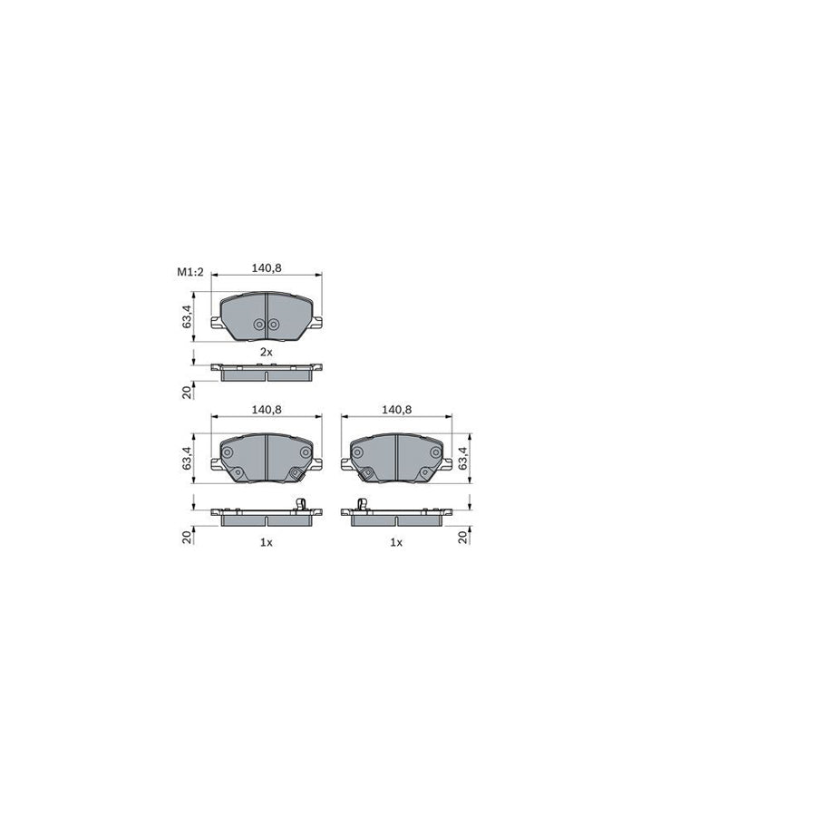 Bosch 0986494941 Brake Pad Set BP1792
