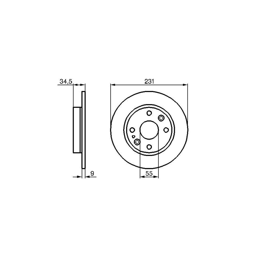 BOSCH 0 986 478 242 Brake Disc Solid Oiled