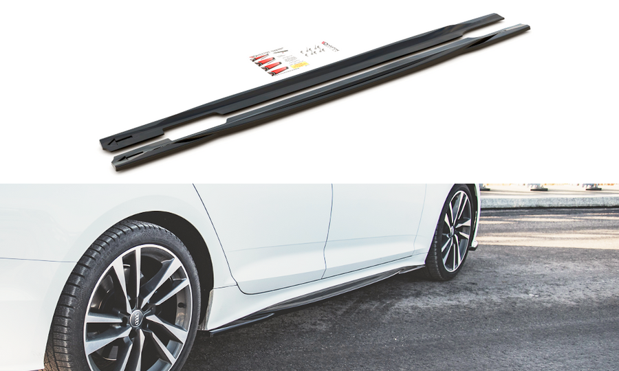Maxton Design AU-S5-2F-SD1T Side Skirts Diffusers Audi S5 / A5 S-Line Sportback F5 Facelift | Duco Car Parts UK Car Parts