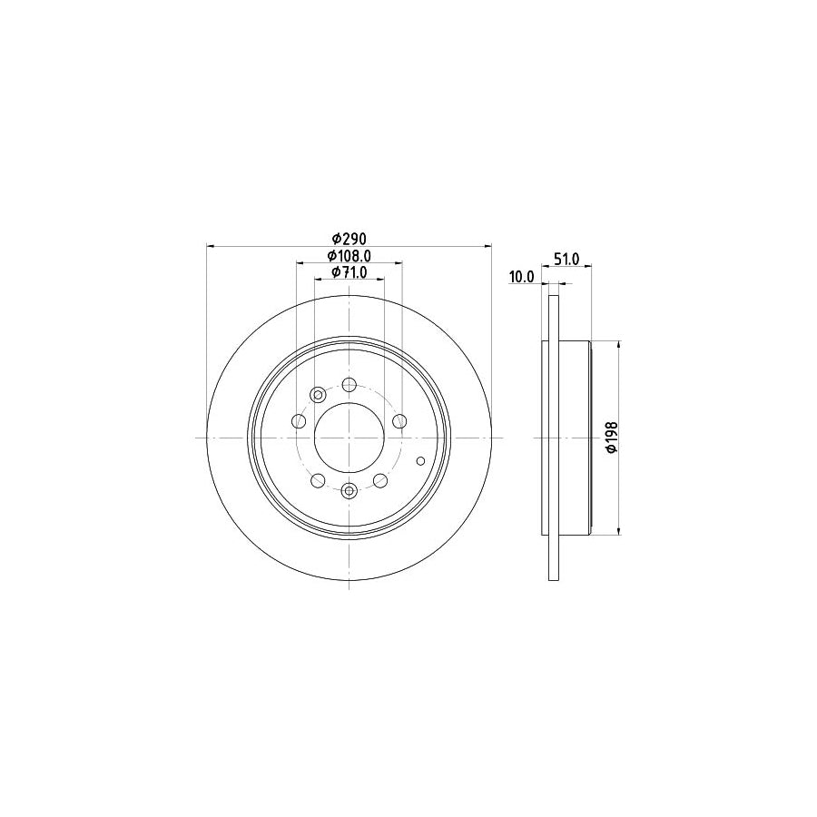 HELLA 8DD 355 108 431 Brake Disc for PEUGEOT 607 Saloon Solid without wheel hub without wheel studs