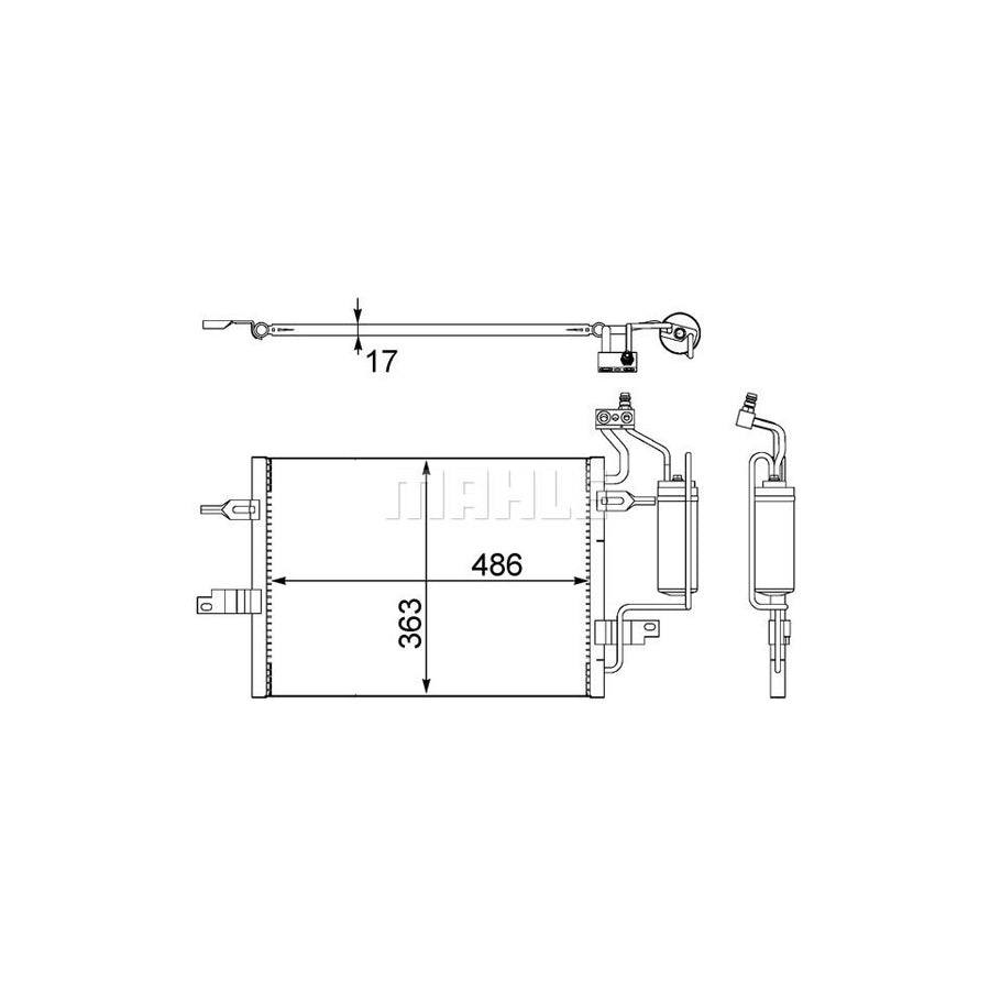MAHLE ORIGINAL AC 404 000S Air conditioning condenser with dryer