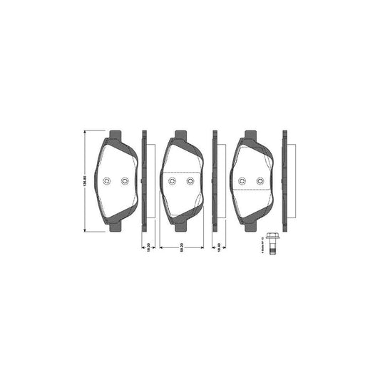 Bosch 0986Tb3094 Brake Pad Set Excl Wear Warning Contact