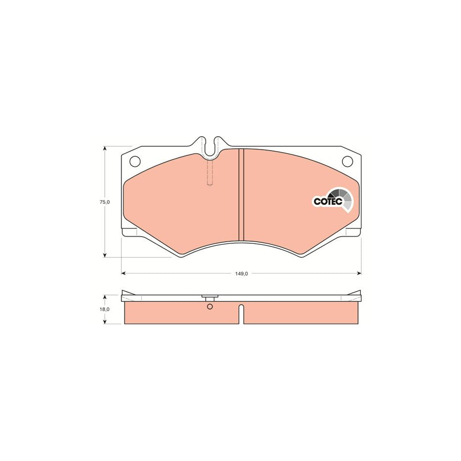 TRW Cotec Gdb317 Brake Pad Set Prepared For Wear Indicator