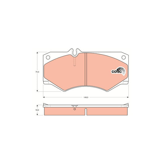 TRW Cotec Gdb317 Brake Pad Set Prepared For Wear Indicator