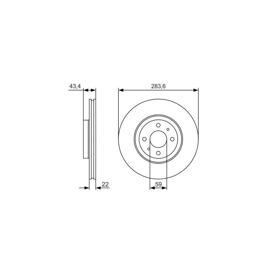 BOSCH 0 986 479 S01 Brake Disc Vented Oiled