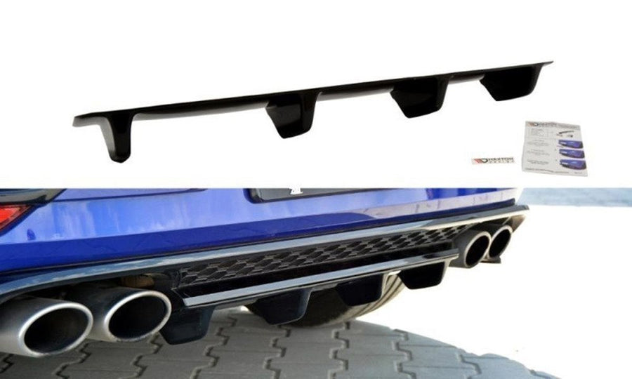 Maxton Design VW-GO-7F-R-RS2T Central Rear Splitter Volkswagen Golf R MK7.5 | Duco Car Parts UK Car Parts