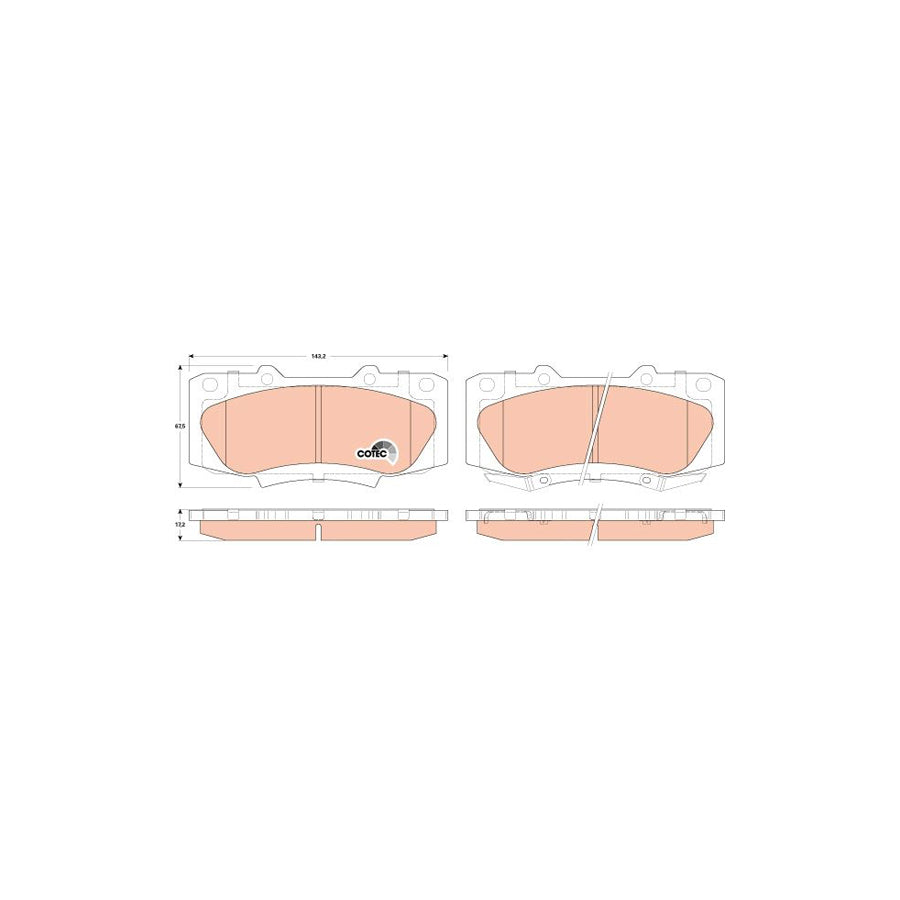 TRW Gdb3528 Brake Pad Set For Toyota Hilux Vii Pickup Cotec With Acoustic Wear Warning