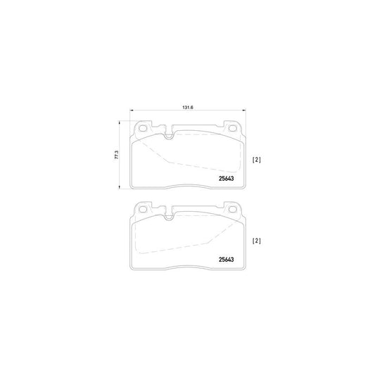 Brembo P 85 123 Brake Pad Set Prepared For Wear Indicator