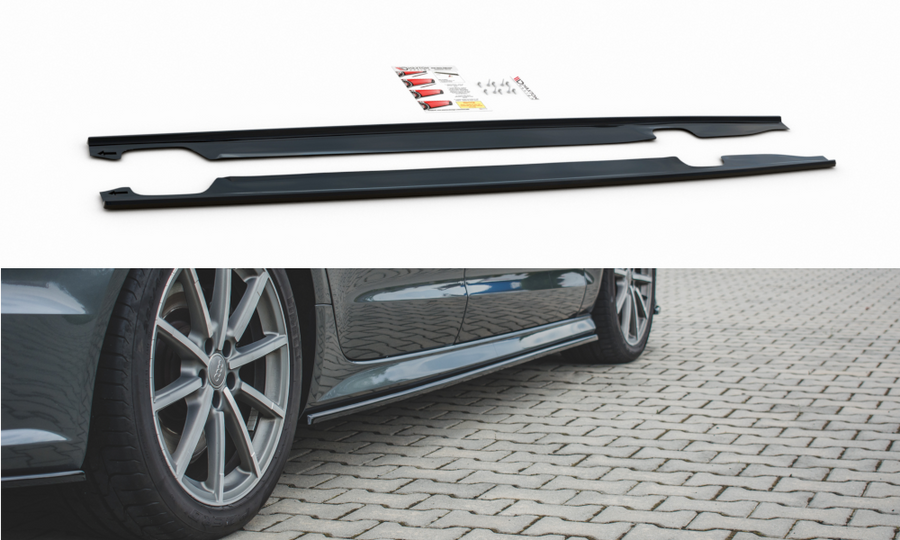 Maxton Design AU-S6-C7F-SD1T Side Skirts Diffusers Audi S6 / A6 S-Line C7 FL | Duco Car Parts UK Car Parts