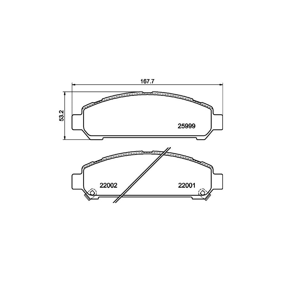 Hella 8DB 355 021 821 Brake Pad Set For Toyota Venza _V1_ With Acoustic Wear Warning