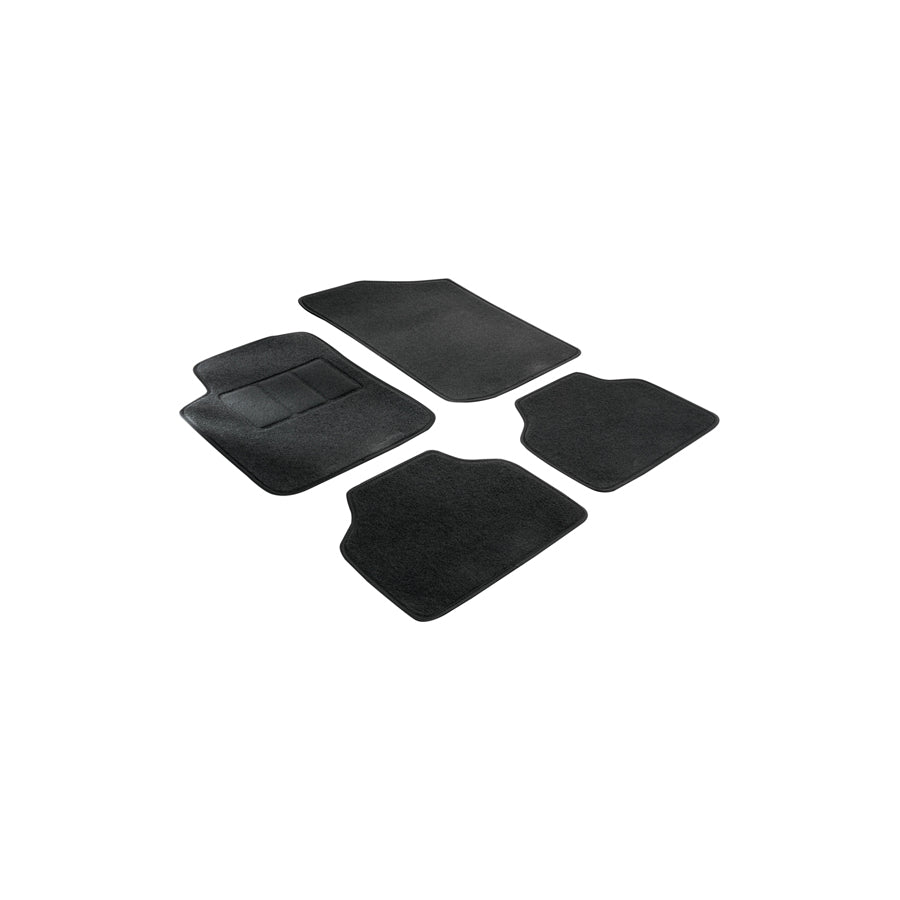 WALSER Tailored 14606 Floor mat set Textile, Front and Rear, Quantity: 4, Black