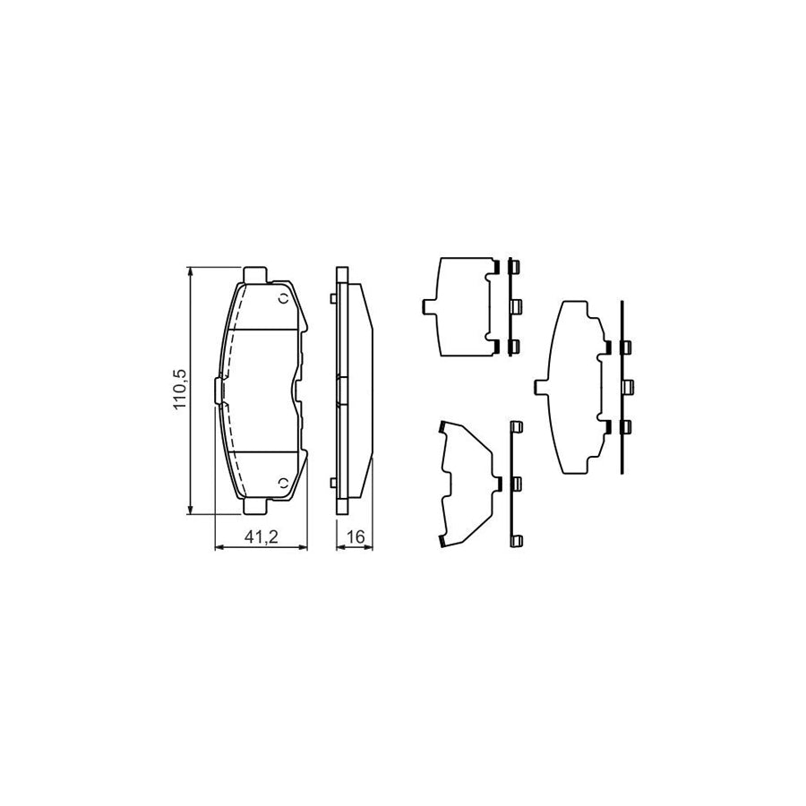 Bosch 0986494319 Brake Pad Set For Mazda Mpv Ii Lw With Anti Squeak Plate With Mounting Manual BP1209