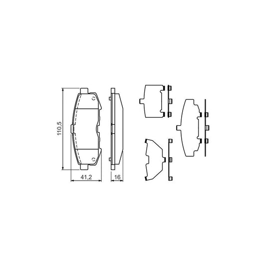Bosch 0986494319 Brake Pad Set For Mazda Mpv Ii Lw With Anti Squeak Plate With Mounting Manual BP1209