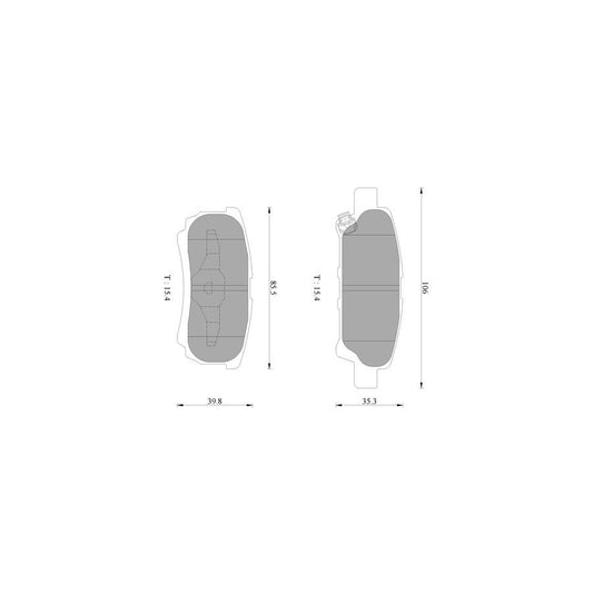 Bosch 0986Ab2754 Brake Pad Set With Acoustic Wear Warning With Piston Clip BP2754N