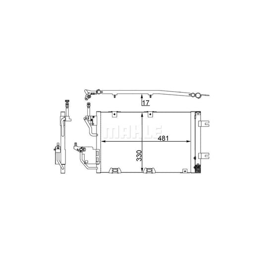 MAHLE ORIGINAL AC 400 000S Air conditioning condenser with dryer, with seal ring