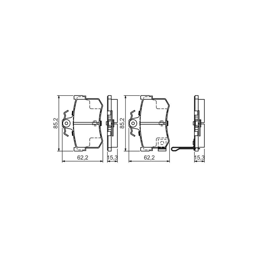 Bosch 0986424568 Brake Pad Set With Acoustic Wear Warning With Anti Squeak Plate With Mounting Manual BP315