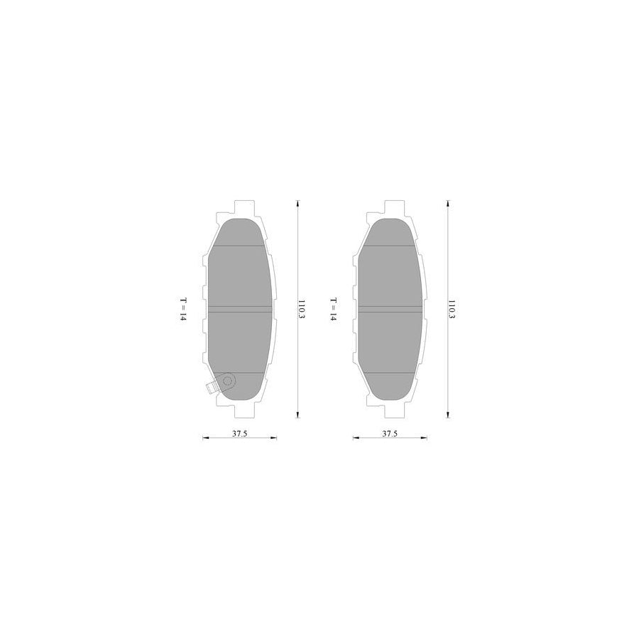 Bosch 0986Ab2263 Brake Pad Set With Acoustic Wear Warning BP2263N
