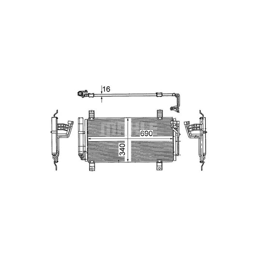 MAHLE ORIGINAL AC 714 000S Air conditioning condenser for MAZDA 6 with dryer