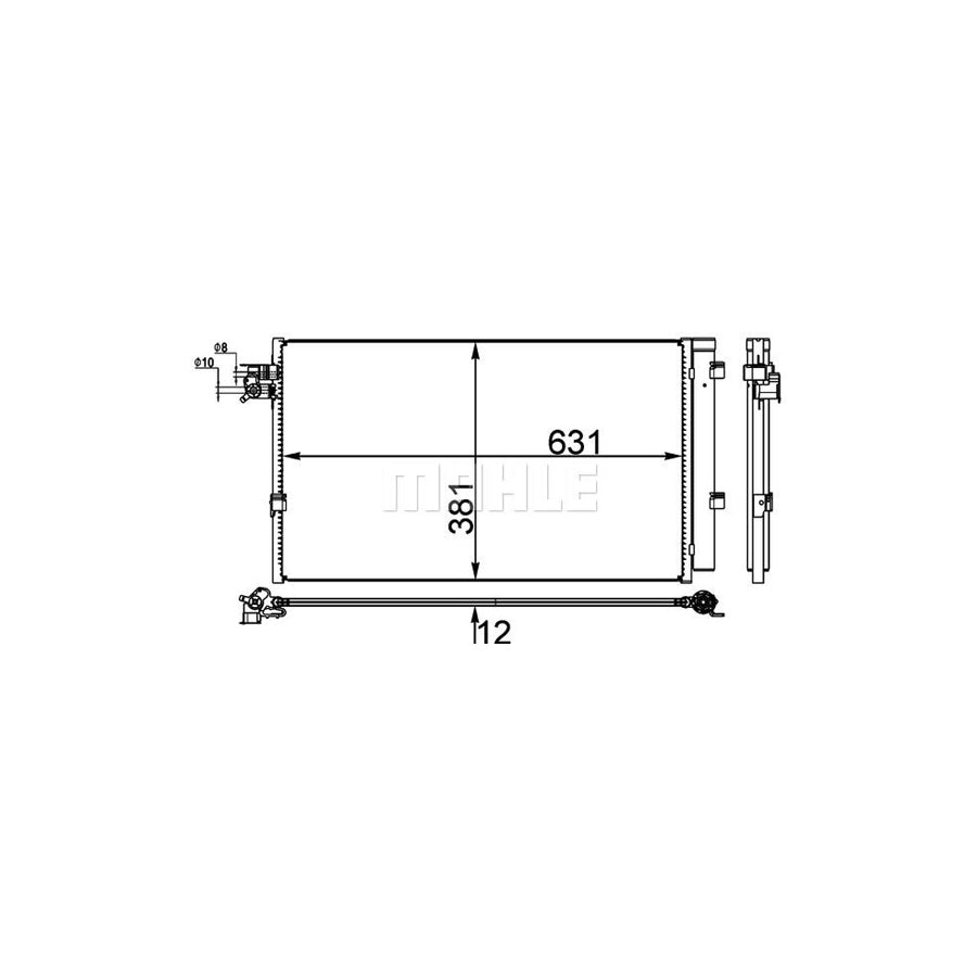 MAHLE ORIGINAL AC 38 000P Air conditioning condenser with dryer