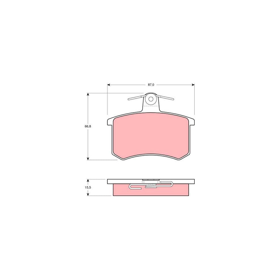 TRW Gdb829 Brake Pad Set Not Prepared For Wear Indicator