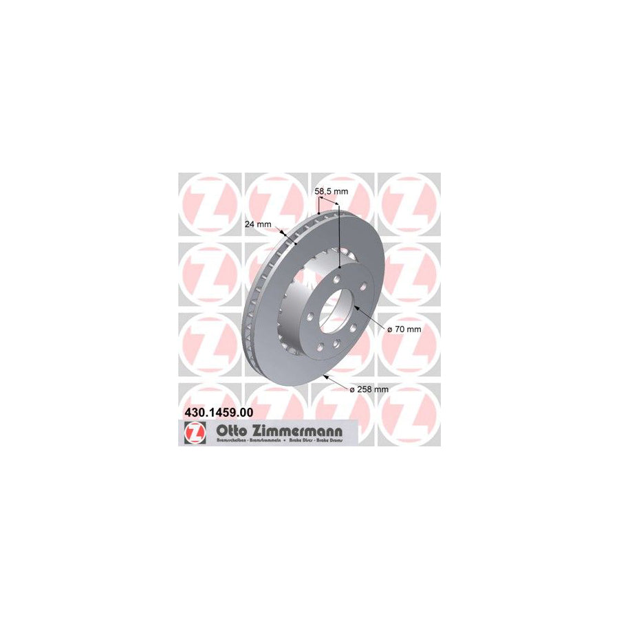 ZIMmERMANN 430 1459 00 Brake Disc for OPEL OMEGA Externally Vented