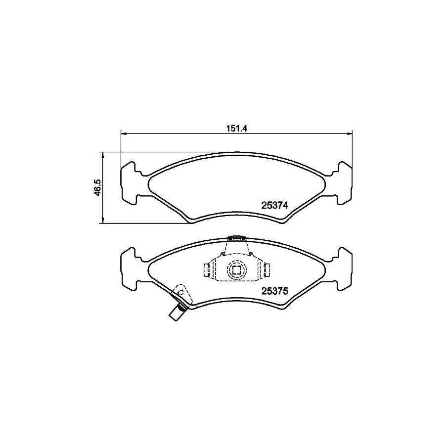 Hella 8DB 355 019 891 Brake Pad Set With Acoustic Wear Warning
