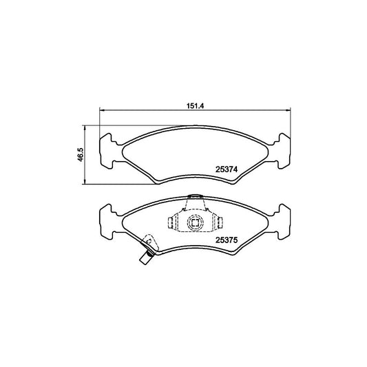 Hella 8DB 355 019 891 Brake Pad Set With Acoustic Wear Warning