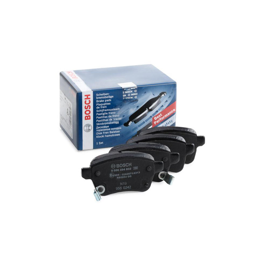 Bosch 0986494802 Brake Pad Set With Acoustic Wear Warning With Anti Squeak Plate BP1976
