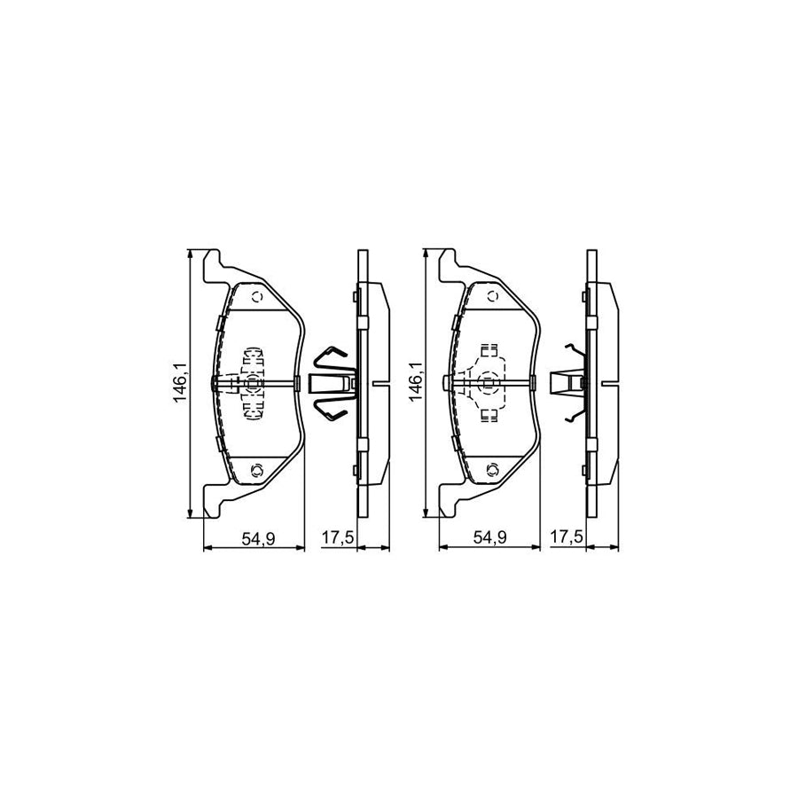 Bosch 0986494683 Brake Pad Set With Anti Squeak Plate With Piston Clip BP1678