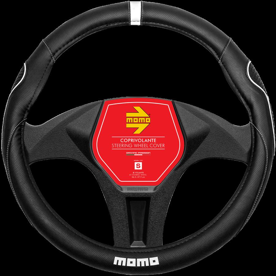 Momo SUPERGRIP SWC014BW Steering wheel cover Black, White, ?: 38-39cm, PVC